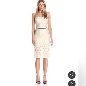 ABS mesh ivory dress. Size 8. Worn once .